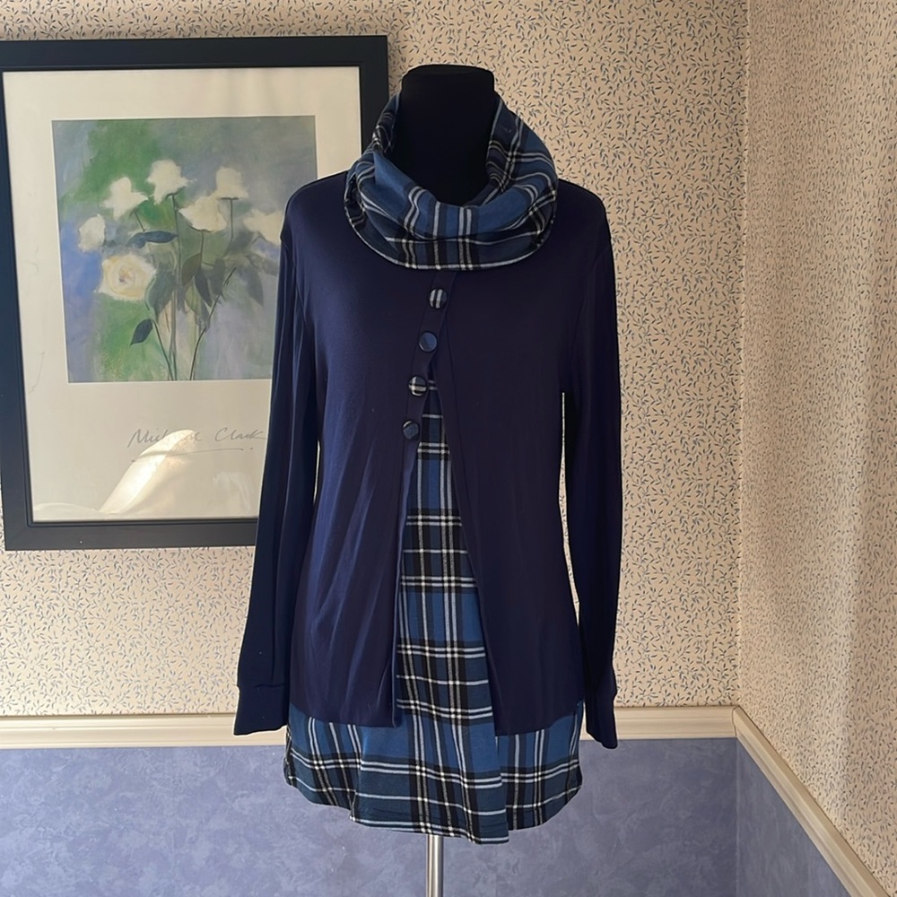 Ladies, long sleeve tunic top/dress decorative Cowl neckline